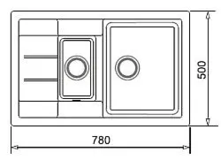 Pyramis Zlew. GARNET (780X500) 1 1/2B 1D granit sahara