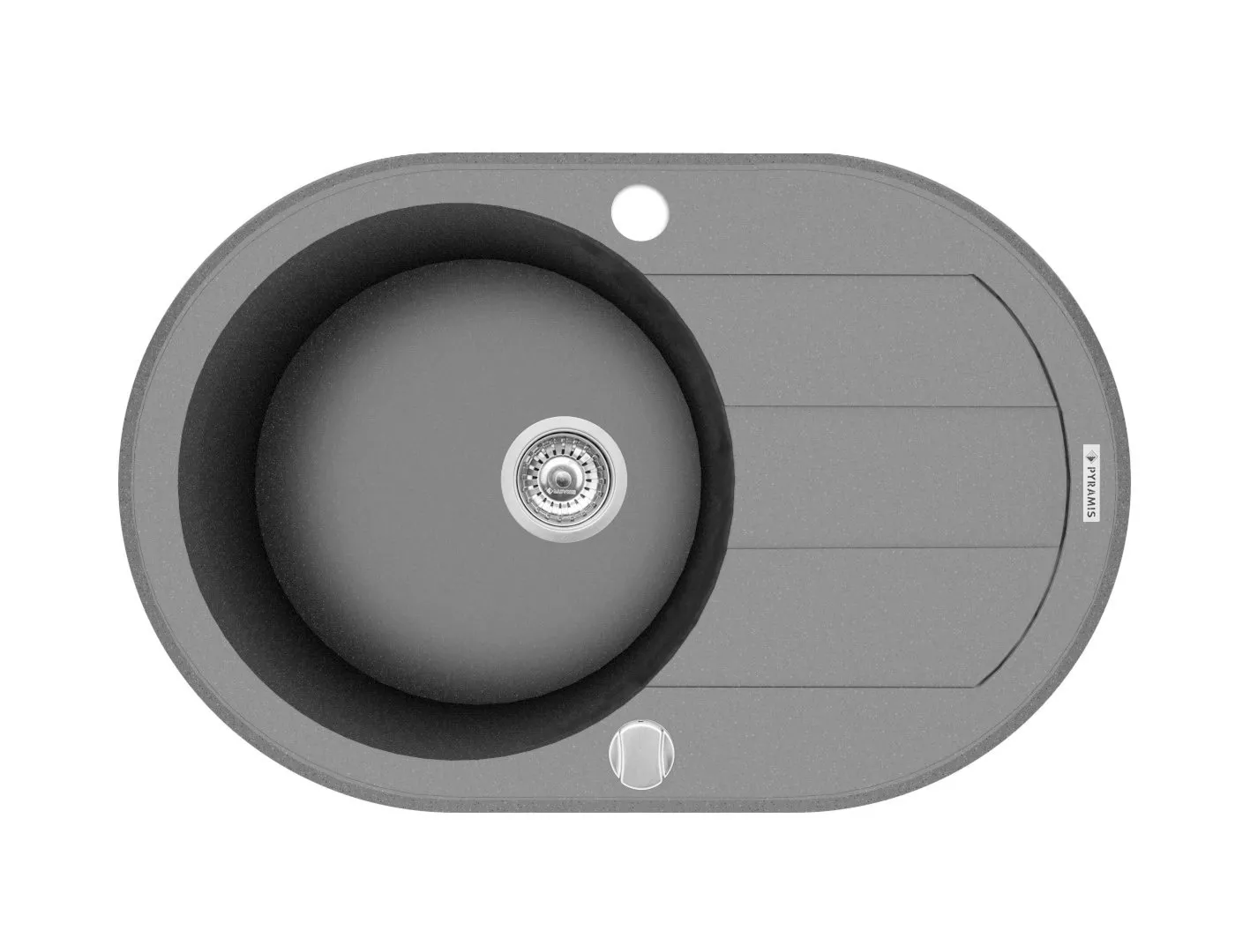 Pyramis Zlew. LINDOS 77x50 1B 1D szary beton