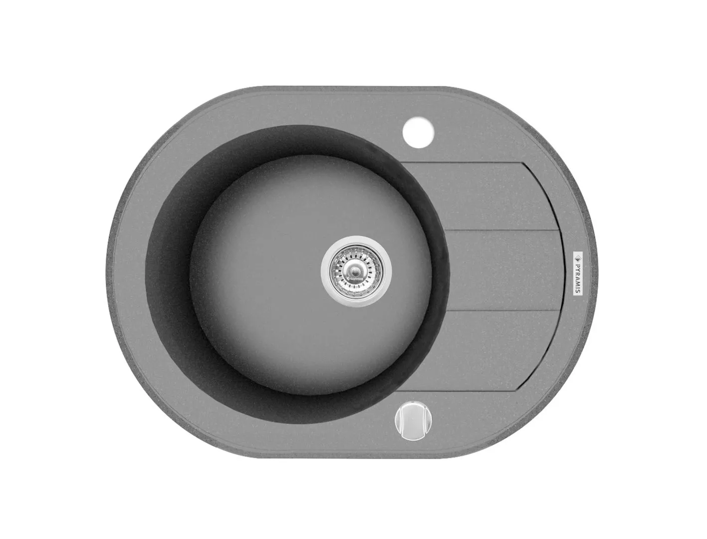 Pyramis Zlew. LINDOS 62x50 1B 1D szary beton