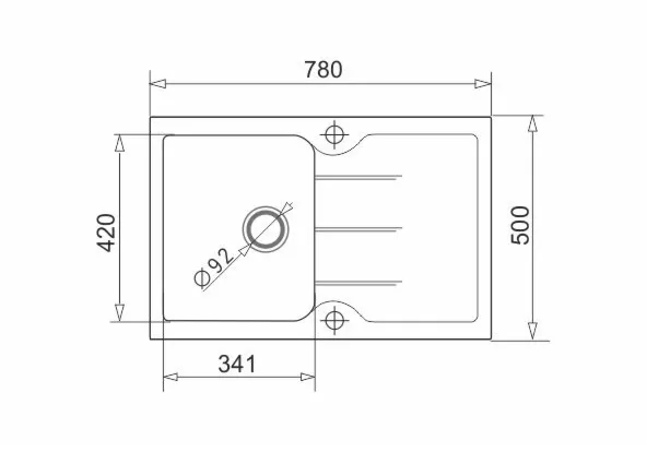Pyramis Zlew. PORTO 78x50 1B 1D vanilla