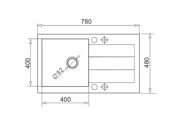 Pyramis Zlew. SPARTA PLUS (78x48) beż piaskowy + bateria BELLO
