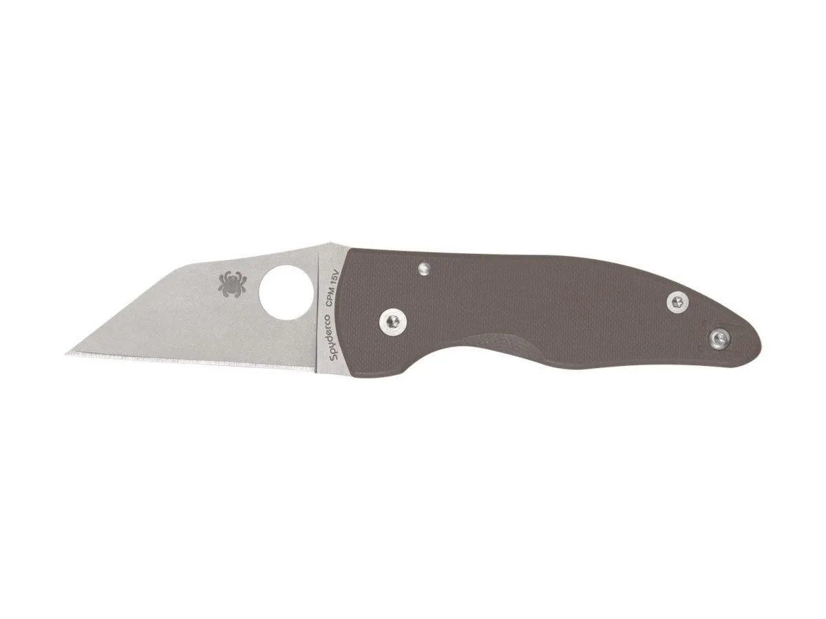 Spyderco MICROJIMBO BROWN G-10 CPM 15V PLAIN C264GPBN15V