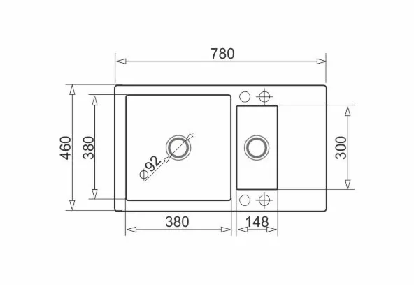 Pyramis Zlew. KORFU (78 x 46) 1 1/2B 1D, beż piaskowy + bateria SILVIO