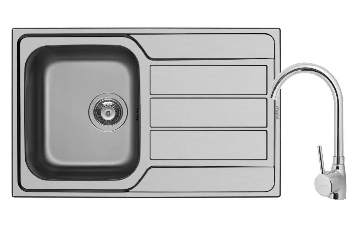 Pyramis Zlewozmywak ATHENA 79x50 1B 1D len + bateria BELLO