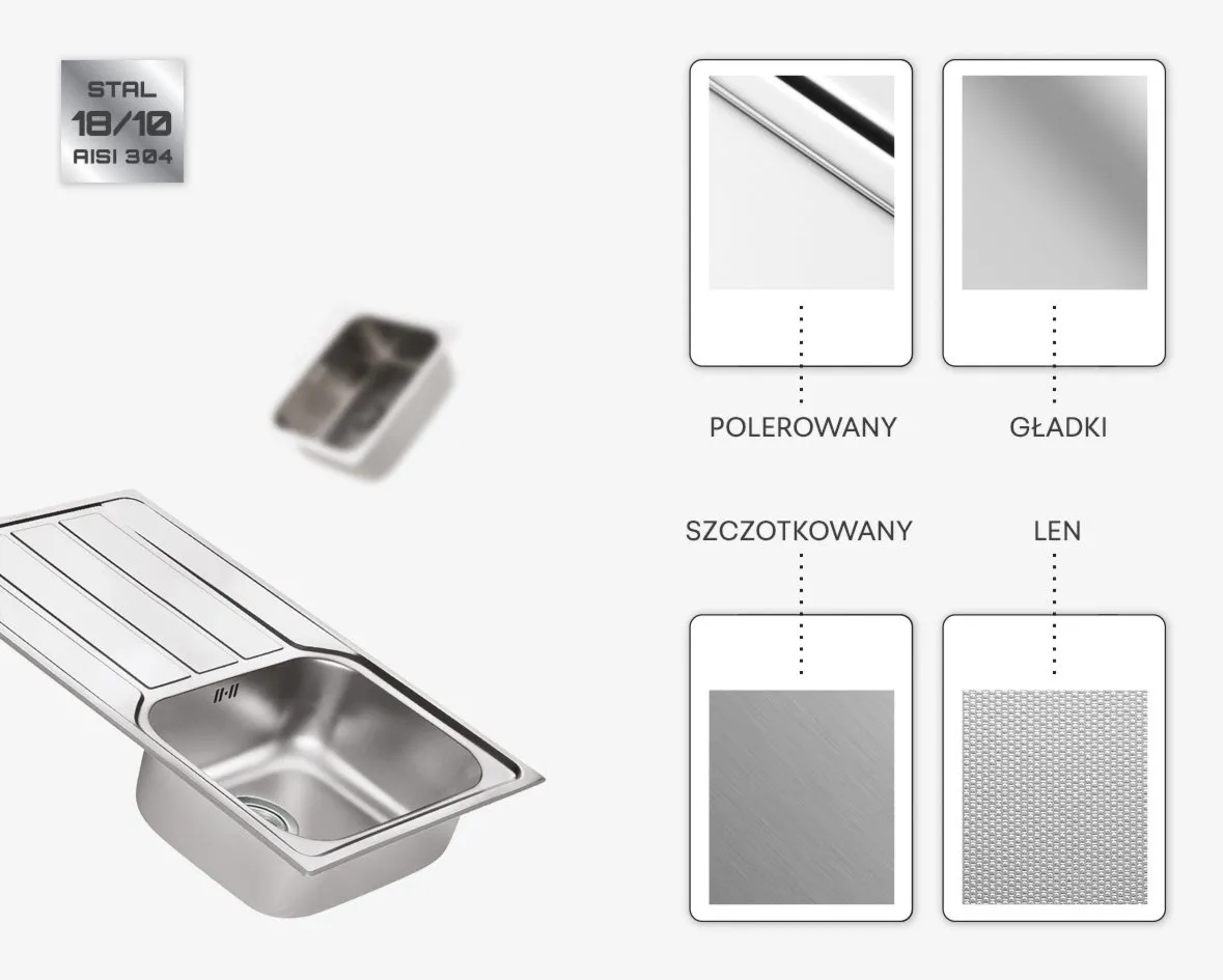 Pyramis Zlewozmywak ET 78 FORK spust 92 mm len + bateria Bello