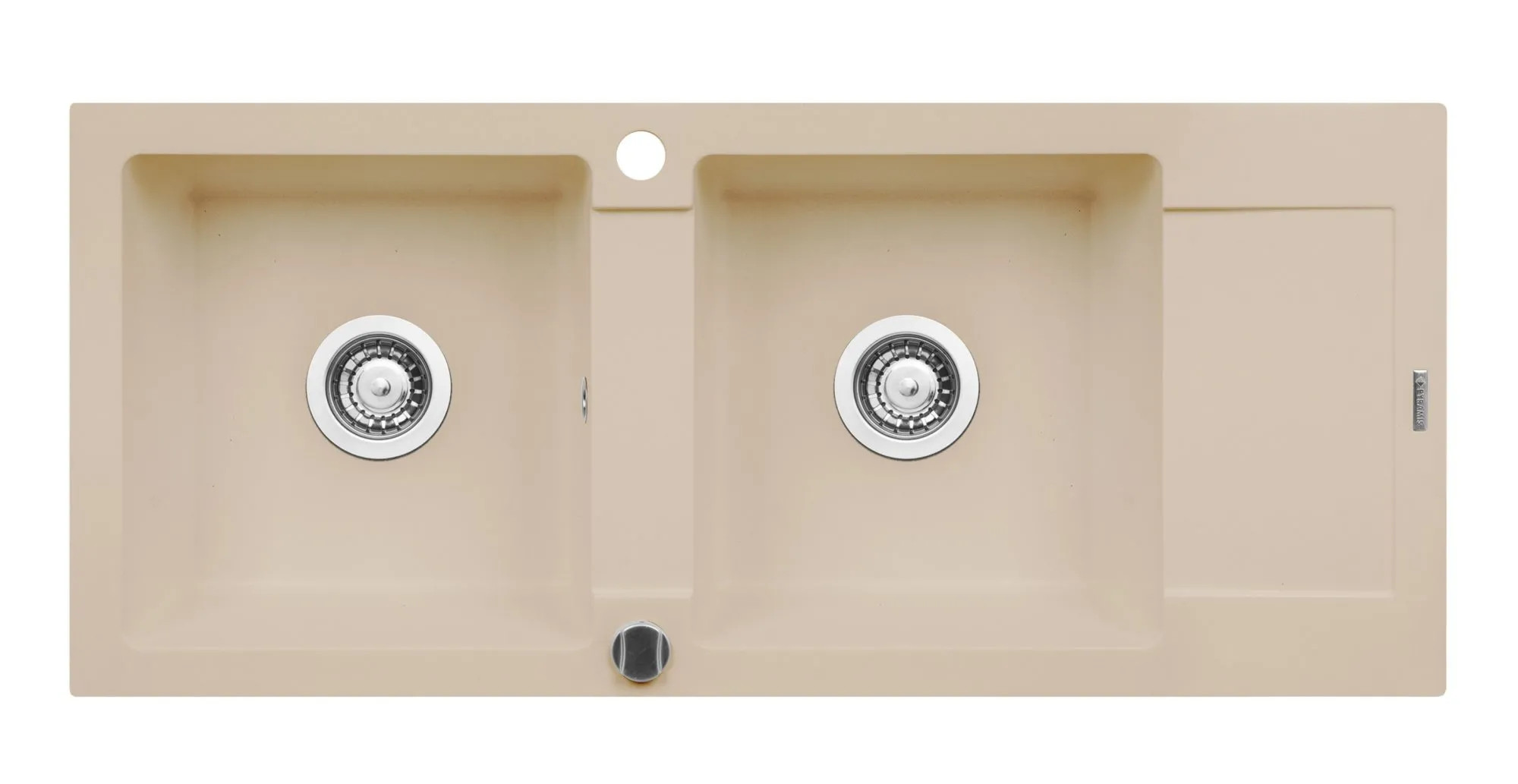 Pyramis Zlew. MIDO (116x50) 2B 1D beż - piaskowy + bateria Bello