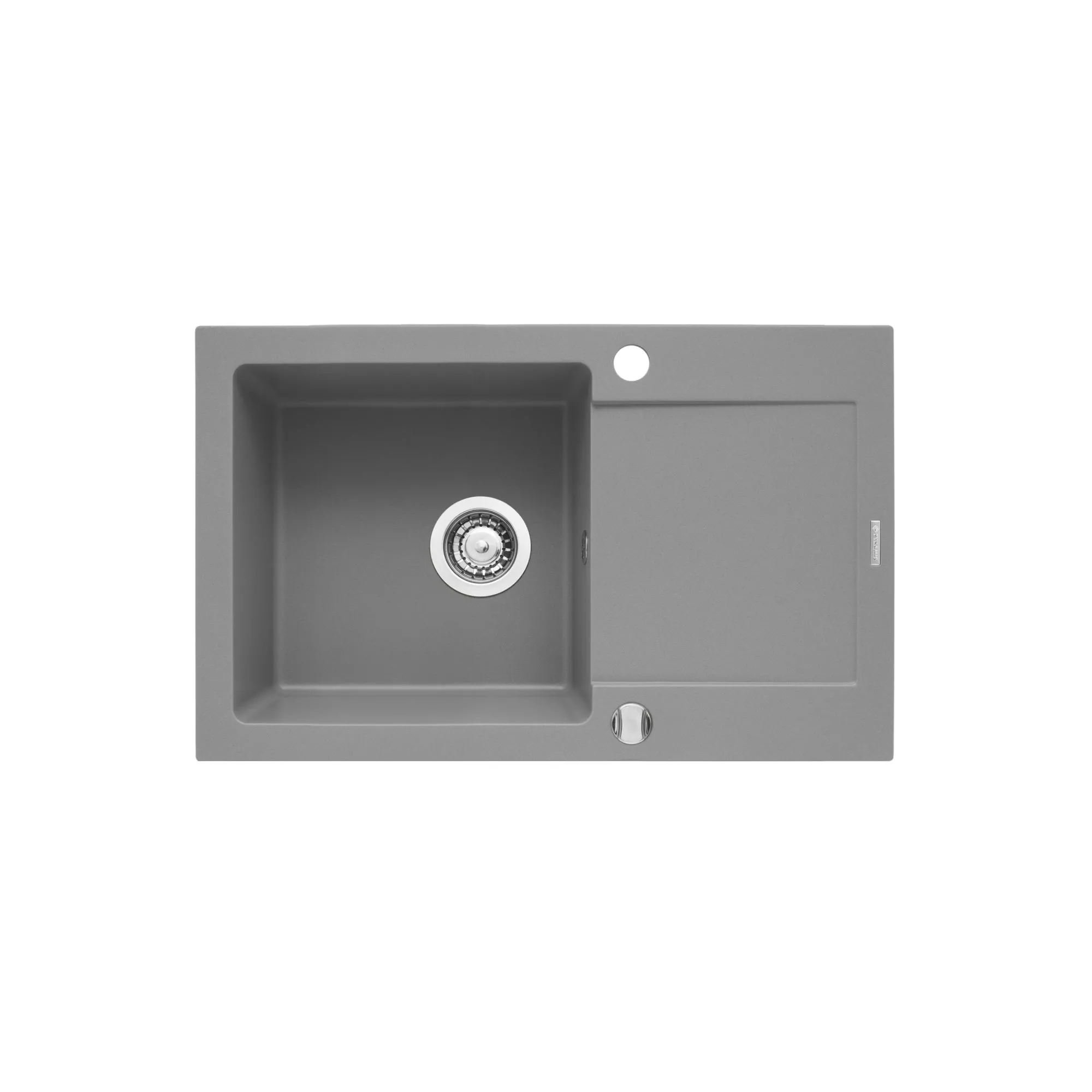 Pyramis Zlew. MIDO (79x50) 1B 1D szary beton + bateria Silvio