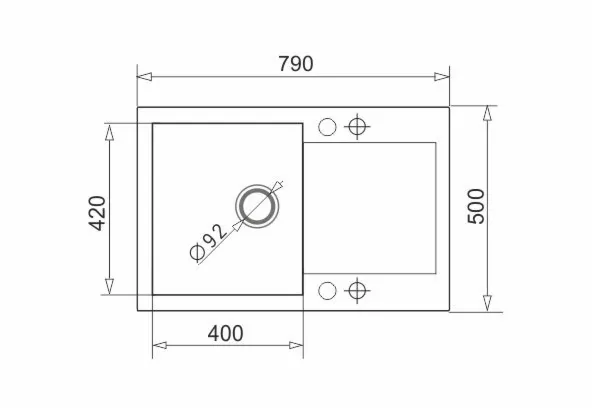 Pyramis Zlew. MIDO (79x50) 1B 1D czarny + bateria Silvio