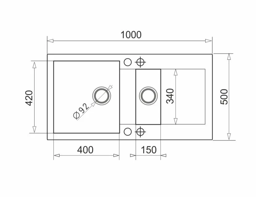 Pyramis Zlew. MIDO (100x50) 1 1/2B 1D szary beton + bateria Bello