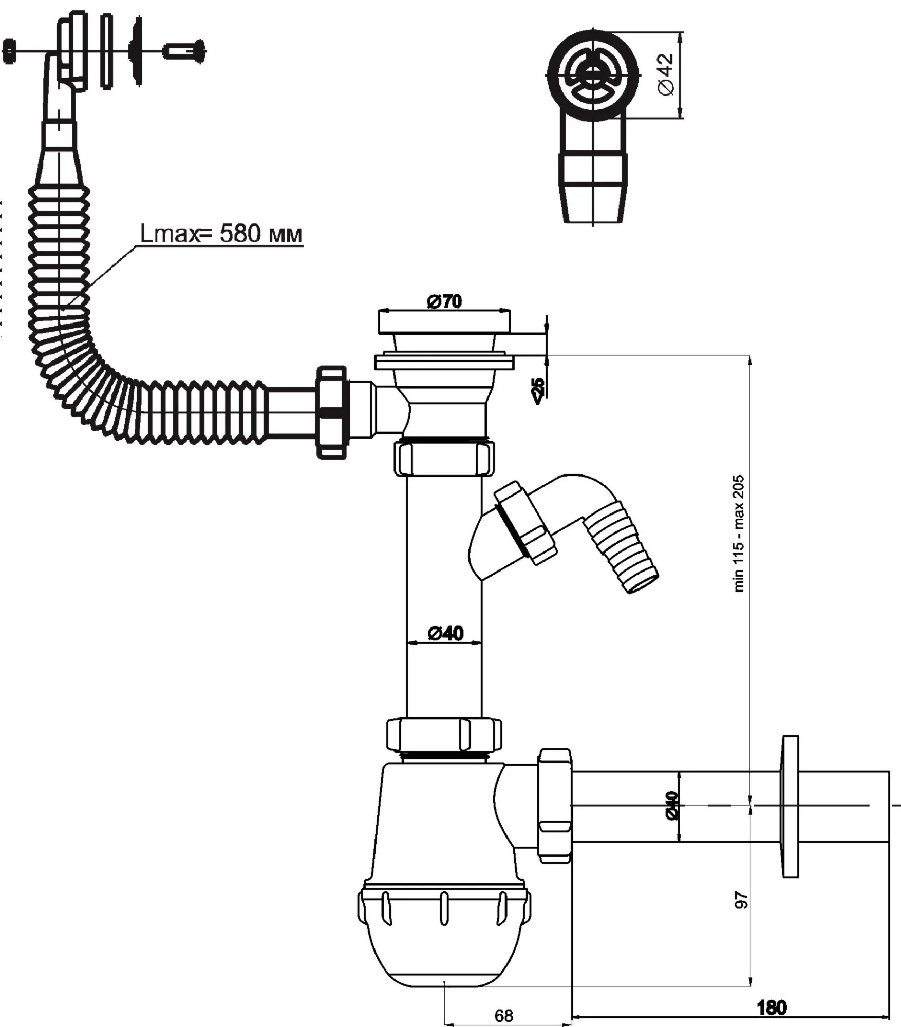 Pyramis Umywalka ogrodowa Plus , szary granit