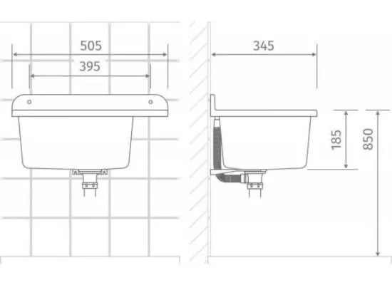 Pyramis Umywalka ogrodowa Top, szary granit