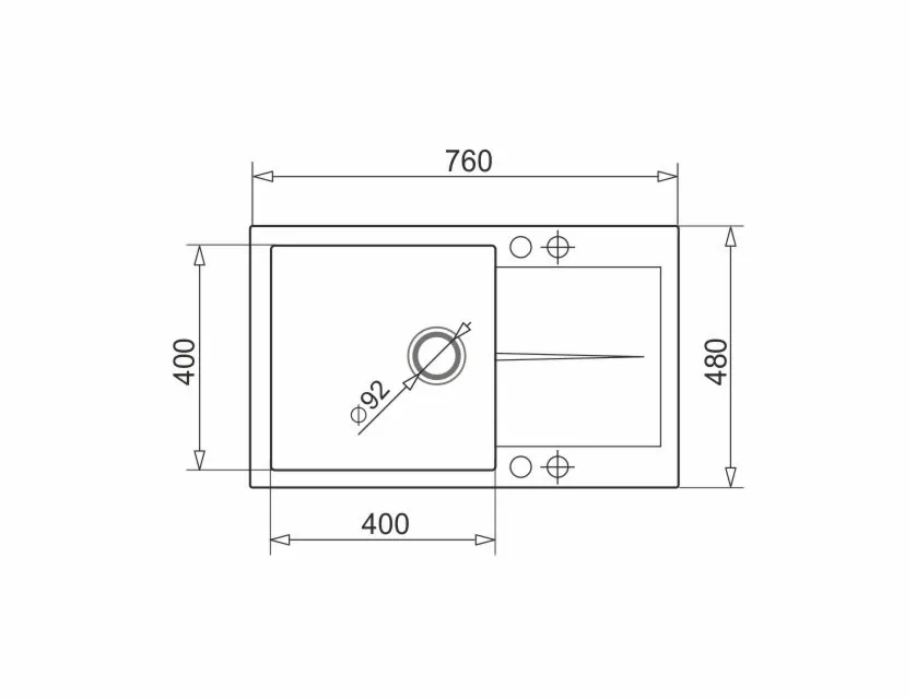 Pyramis Zlewozmywak Keros (76x48) 1B 1D beż piaskowy + bateria Lungo + półeczka do baterii