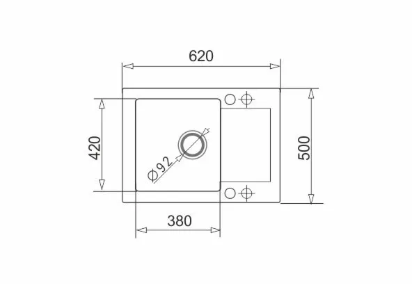 Pyramis Zlew. MIDO (62x50) 1B 1D Beż piaskowy + Bateria FLESSI