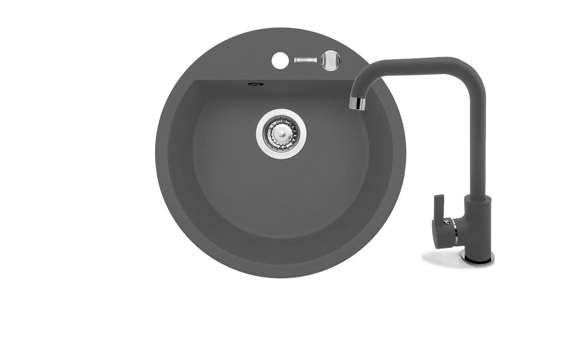 Pyramis Zlew. MIDO (fi51) 1B szary beton + bateria Silvio