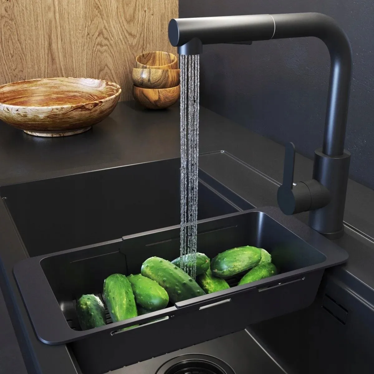 Pyramis Wkładka poliuretanowa do komór granitowych (184x32-46x78) – czarna