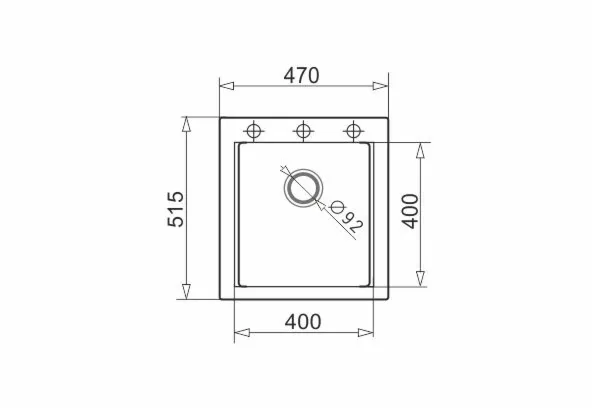 Pyramis Zlew. SIROS (47x51,5) 1B Black Edition + Bateria TRIGONO