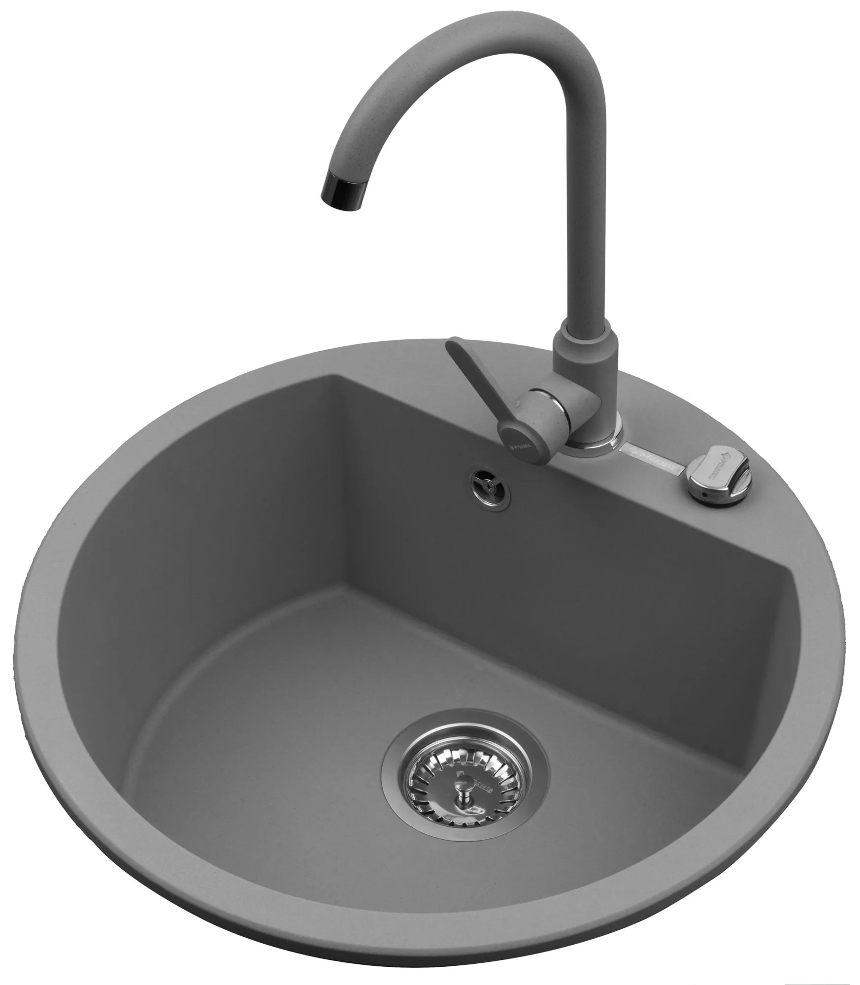 Pyramis Zlew. MIDO (fi51) 1B szary beton + bateria Lungo