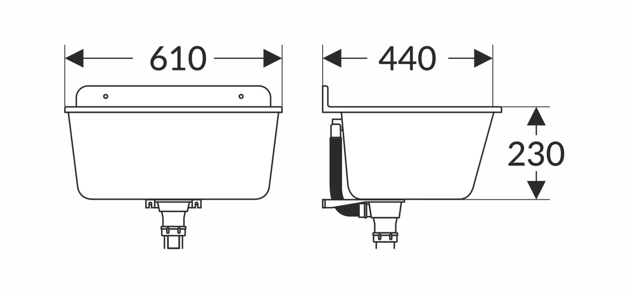 Pyramis Umywalka ogrodowa Max, biały granit + bateria Ossia