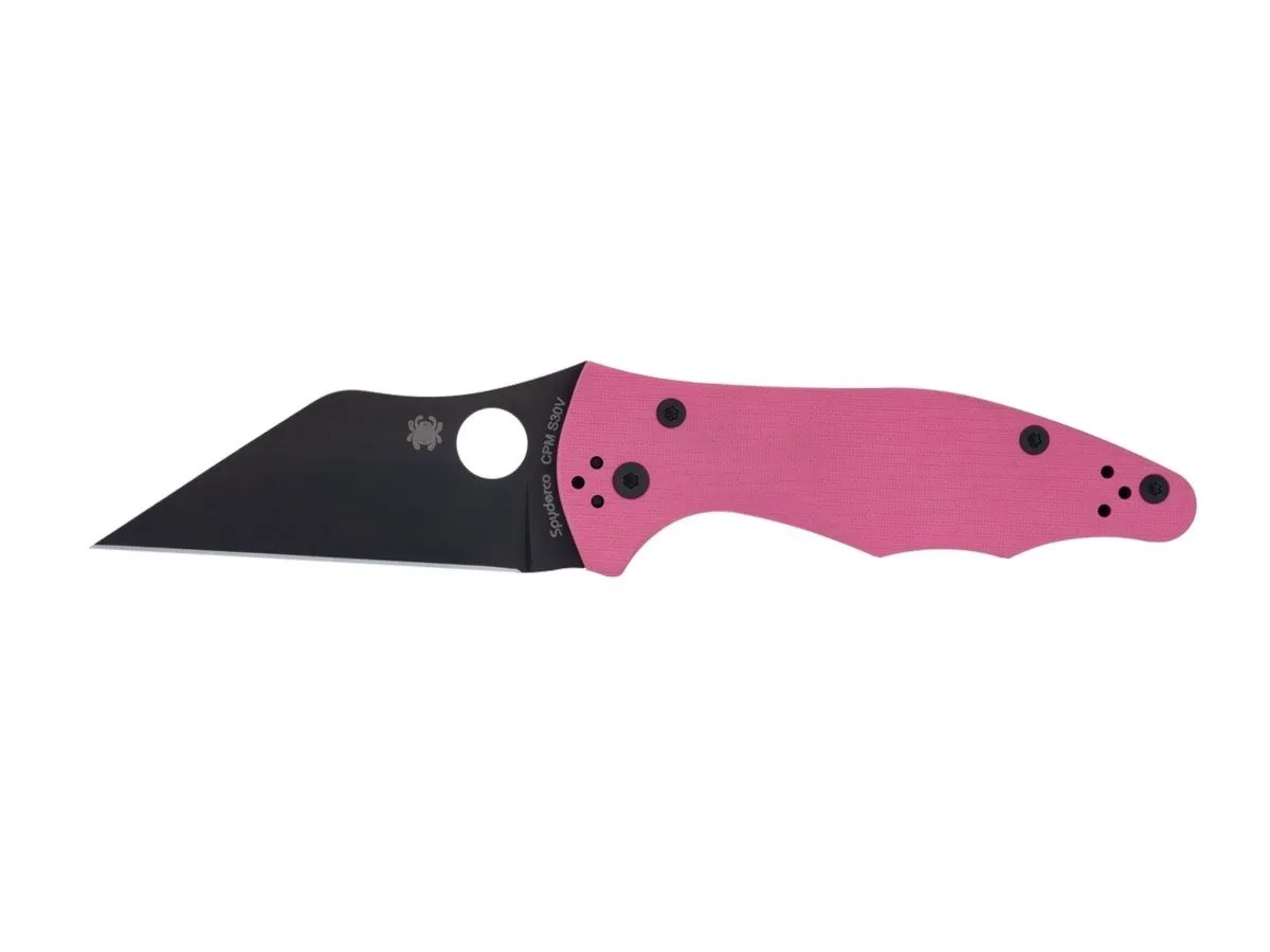 Spyderco YOJIMBO 2 PINK G-10 BLACK BLADE PLAIN C85GPNBKP2