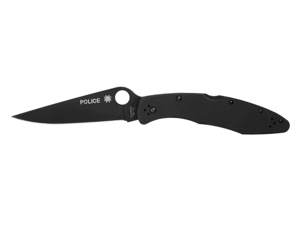 Spyderco POLICE BLACK SS BLACK BLADE PLAIN C07BKP