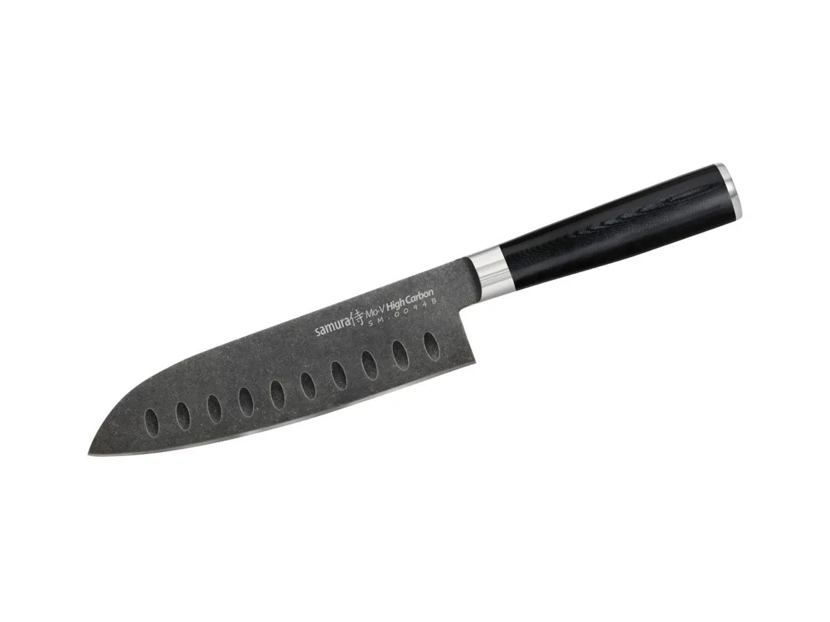 Samura MO-V STONEWASH SANTOKU (Santoku knife hollow ground) CM.18 SM-0094B