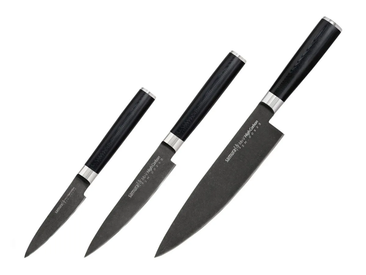 Samura MO-V STONEWASH SET 3 PZ (CUOCO-FILETTARE-SPELUCCHINO) GIFT BOX SM-0220B