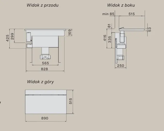 Falmec Brera 90 czarny mat 800 m3/h