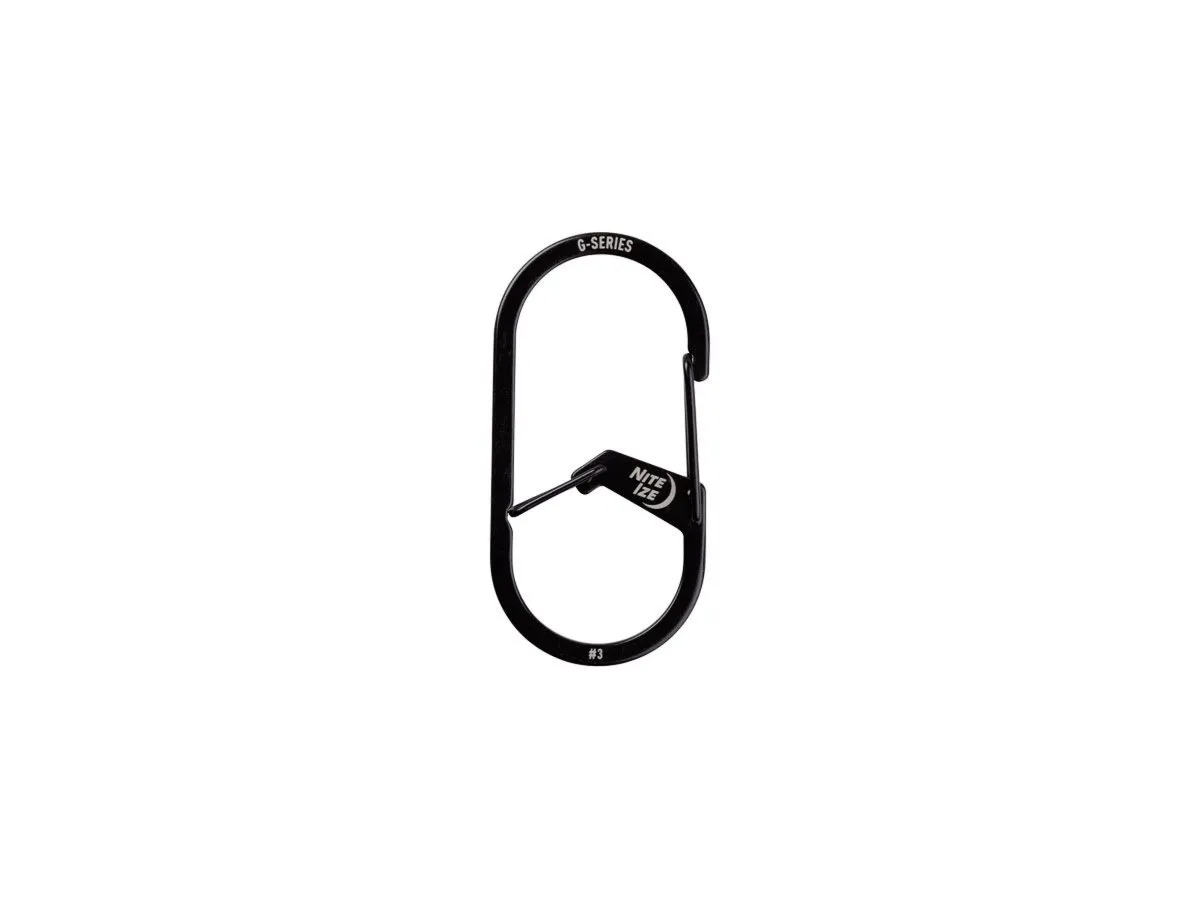 Niteize G-SERIES DUAL CHAMBER CARABINER #3 SS Black GS3-01-R6