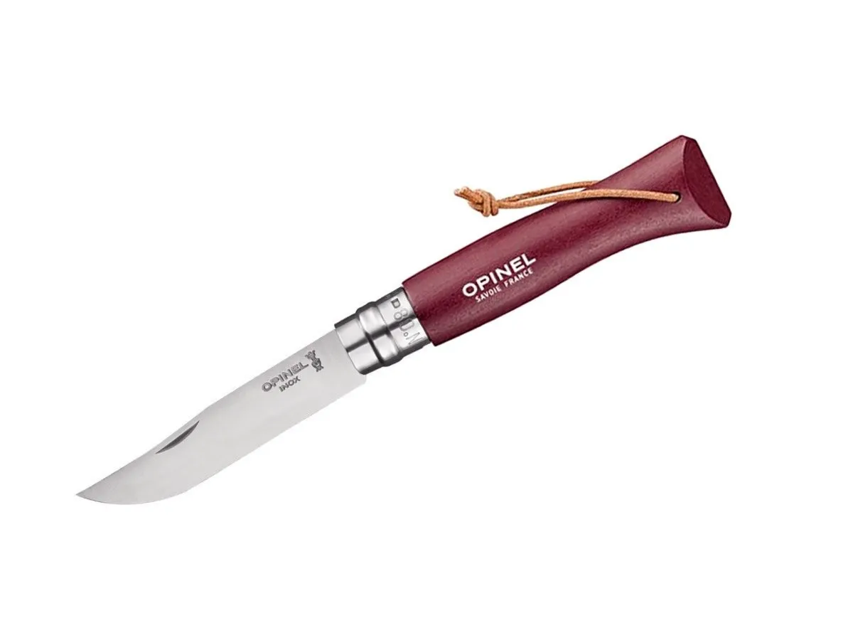 Opinel TRADIZIONE N°08 INOX BAROUDEUR "GRENAT" (002213)