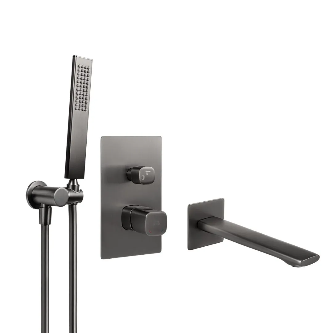 LAVEO Tores - bateria wannowa podtynkowa z zestawem natryskowym