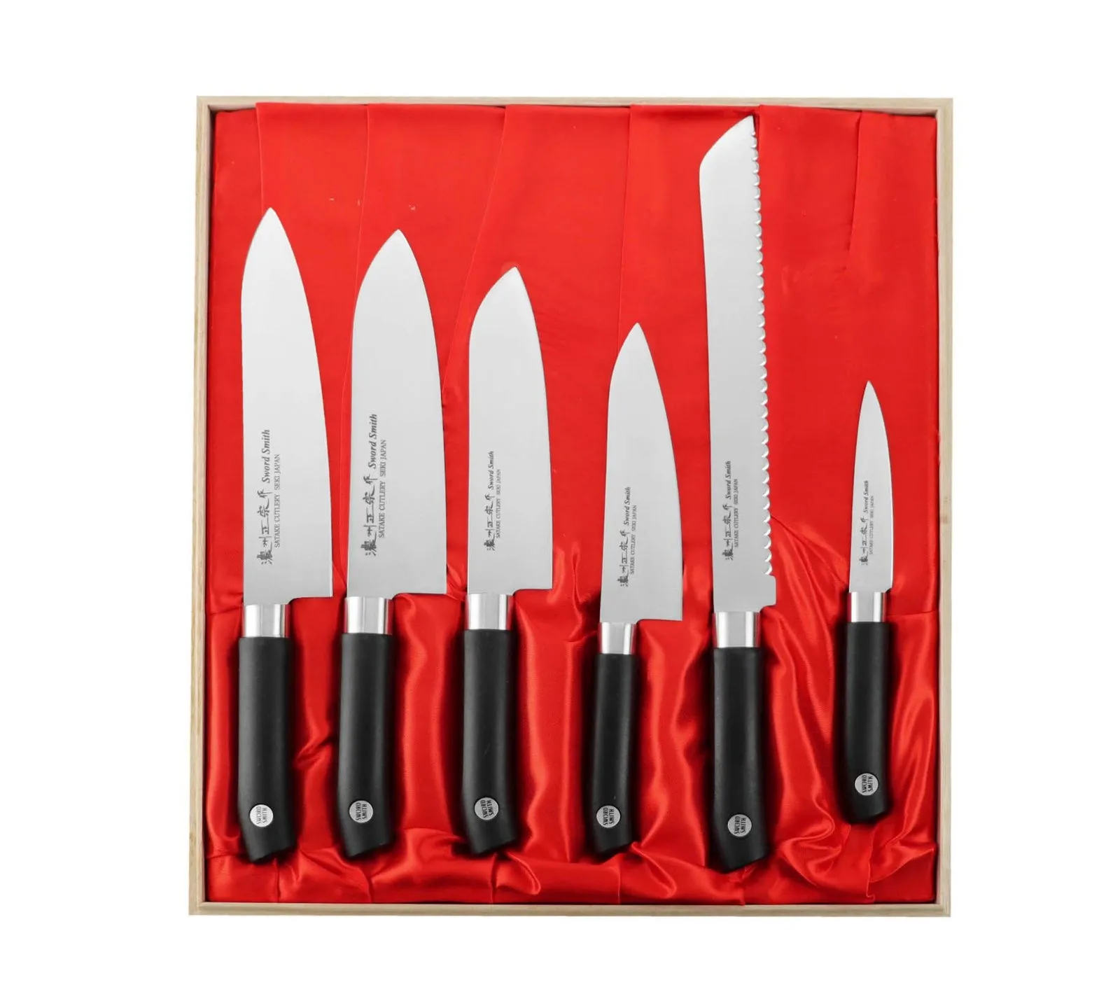 Satake Sword Smith Zestaw 6 noży w drewnianym pudełku