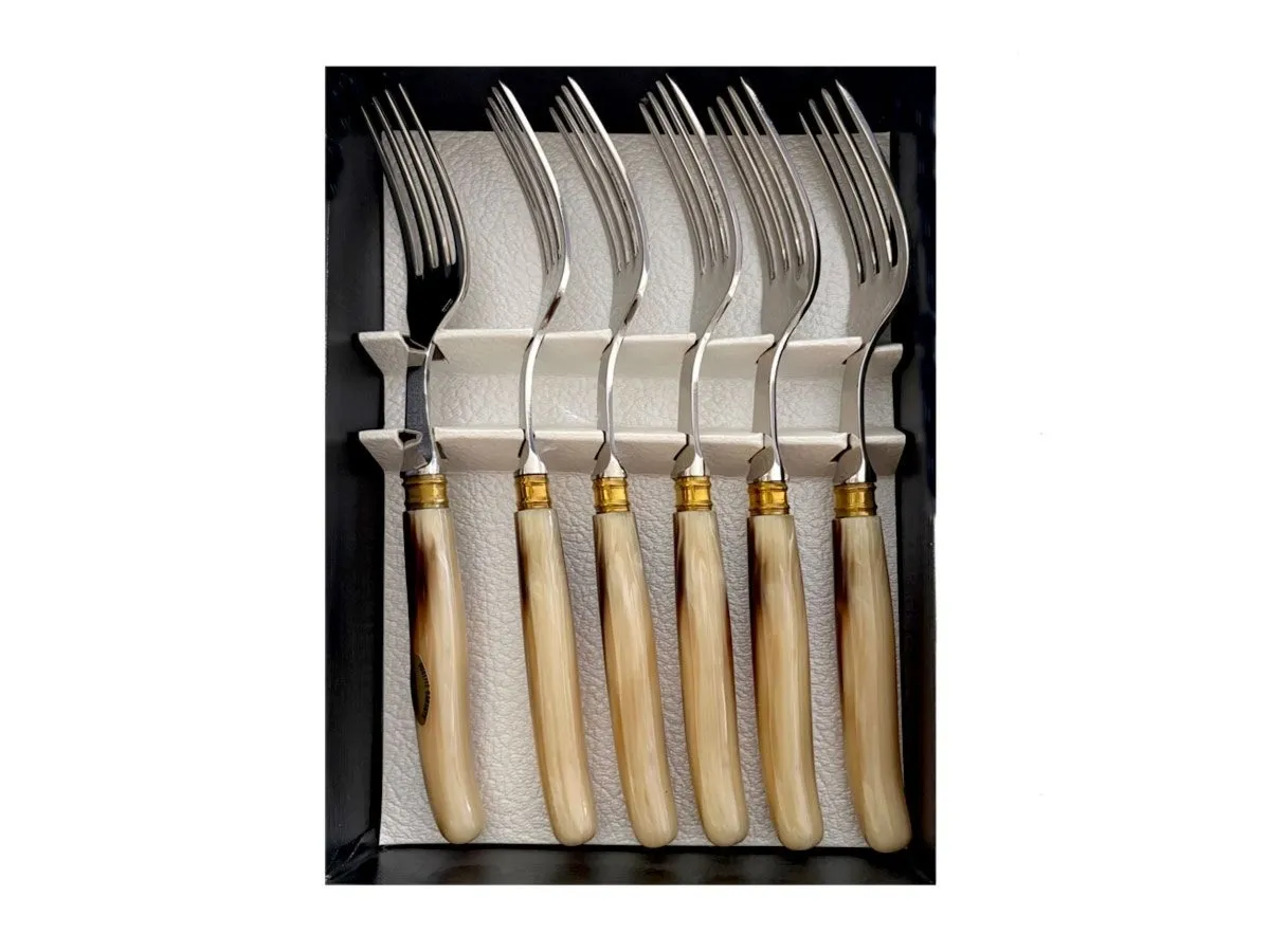 G.David SET 6 PZ TABLE FORK F/HORN HANDLE