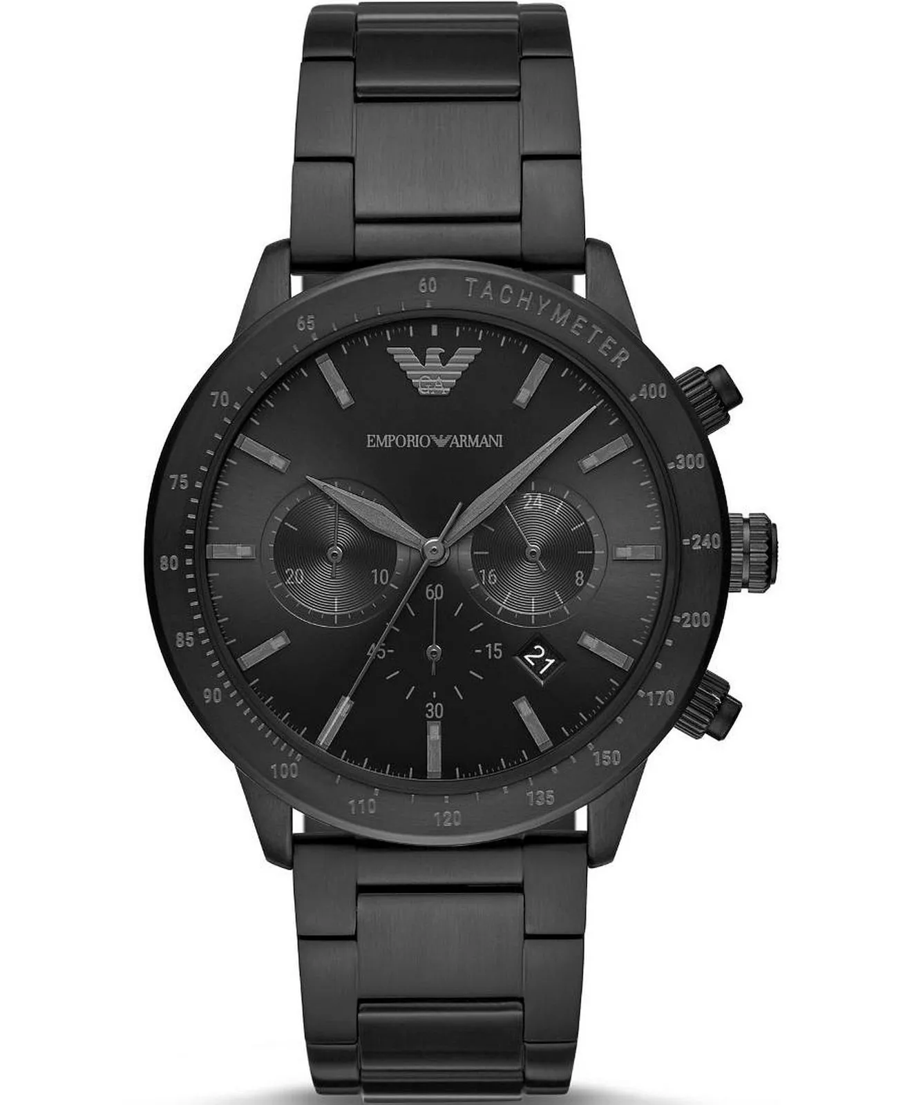 Męski Zegarek Emporio Armani Mario Chronograph AR11242 – Czysta Czerń i Sportowa Elegancja