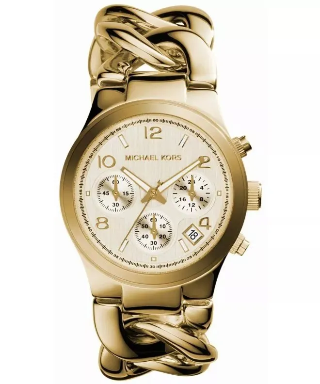 Damski Zegarek Michael Kors Chronograph MK3131 – Monochromatyczne Złoto i Blask