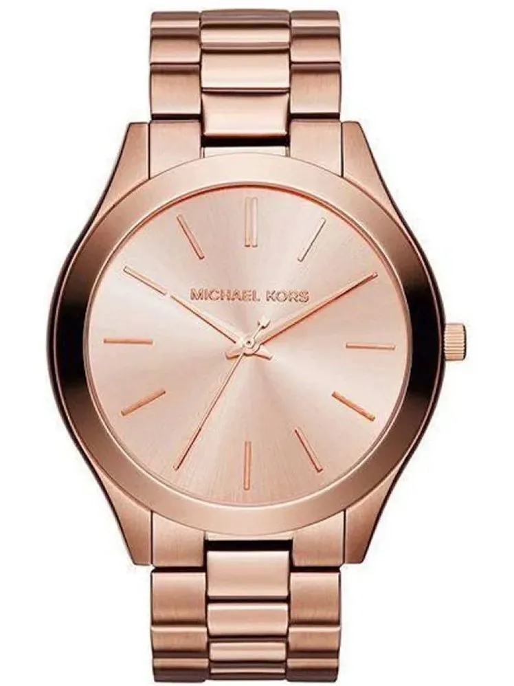 Damski Zegarek Michael Kors Slim Runway MK3205 Minimalizm w Różowym Złocie