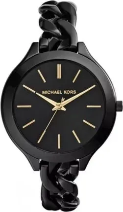 Damski Zegarek Michael Kors Slim Runway MK3317 – Kultowy Minimalizm w Kolorze Czarnym
