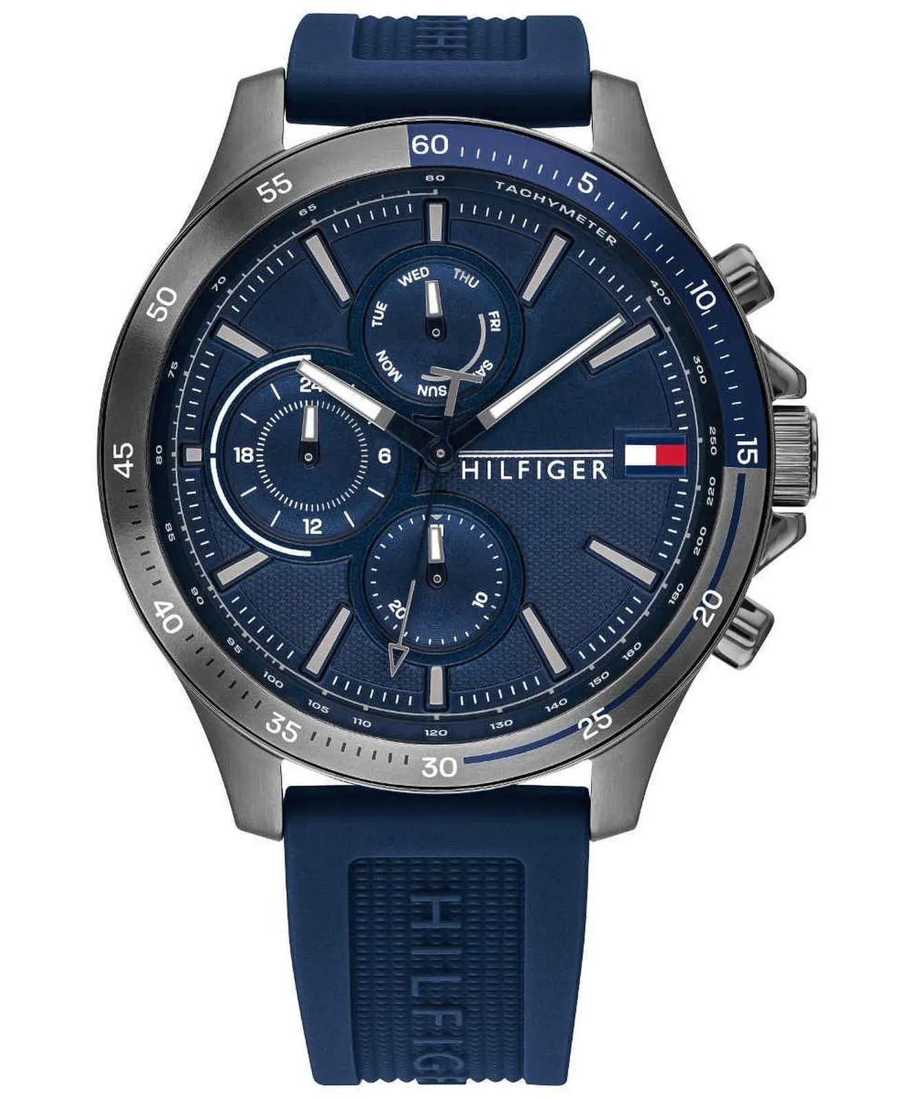 Męski Zegarek Tommy Hilfiger Bank 1791721 – Sportowy Granat i Szara Stal