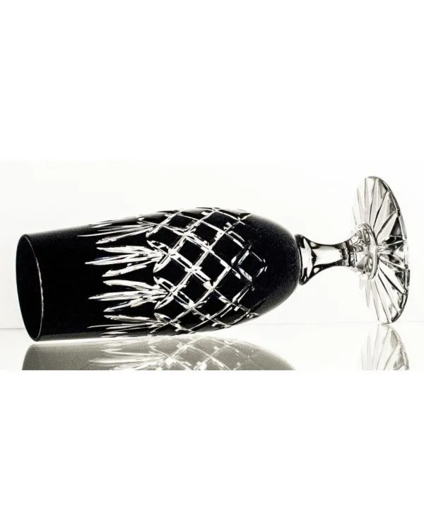 Crystal Julia Kieliszki do szampana prosecco 6 sztuk czarne Ananas