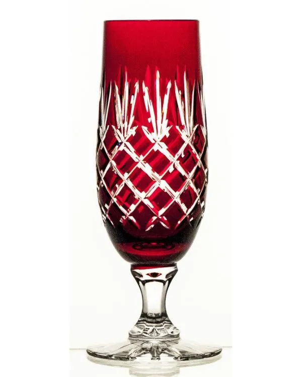 Crystal Julia Kieliszki do szampana prosecco 6 sztuk rubinowe Ananas