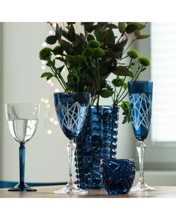 Crystal Julia Kieliszki do szampana 200 ml komplet 4 sztuk niebieskie Asteria