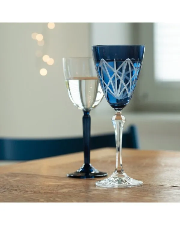 Crystal Julia Kieliszki do wina 250 ml komplet 4 sztuk niebieskie Asteria