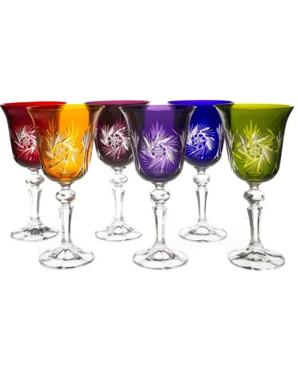 Crystal Julia Kieliszki kolorowe do wina 6 sztuk Młynek