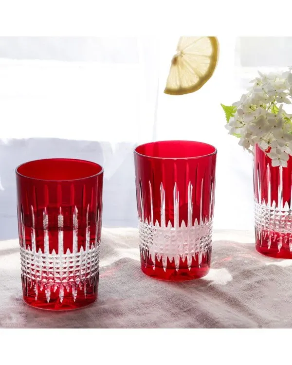 Crystal Julia Szklanki kryształowe 180ml 6 sztuk czerwone