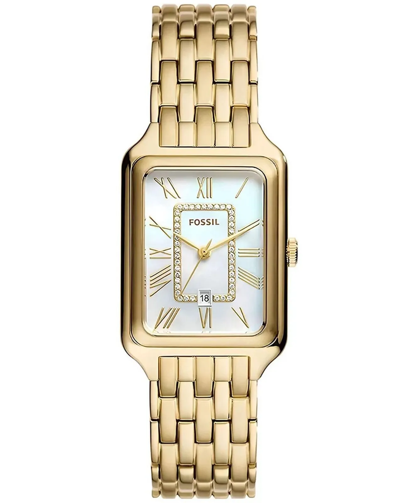 Damski Zegarek Fossil Raquel ES5304 – Złota Elegancja i Prostokątny Kształt