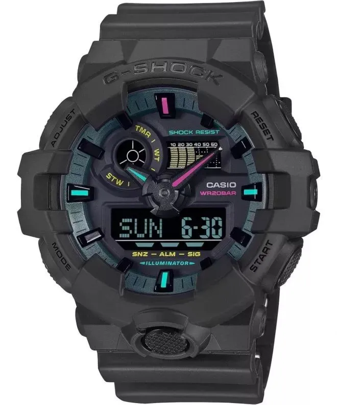 Męski Zegarek Casio G-Shock GA-700MF-1AER – Matowa Czerń i Trójwymiarowy Design