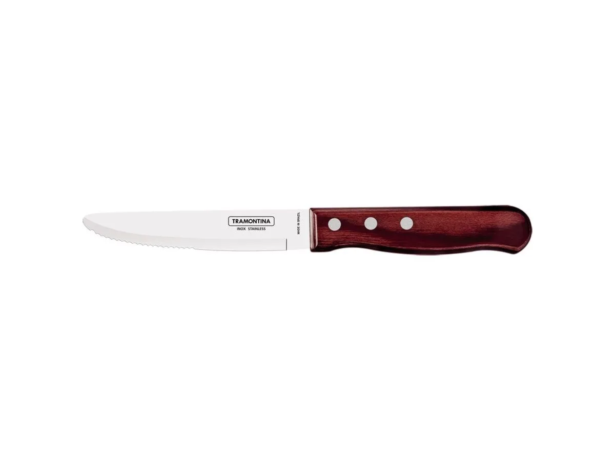 Tramontina POLYWOOD FSC CARNE JUMBO P/TONDA (Meat knife) CM.12,5 21115/075 Red