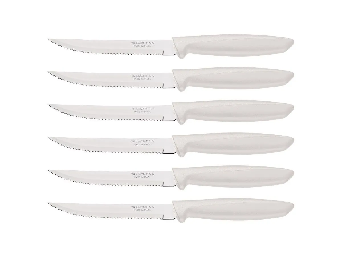 Tramontina PLENUS SET 6 PZ CARNE DENTATO (Meat Knife serr) CM.12 23498/354 White