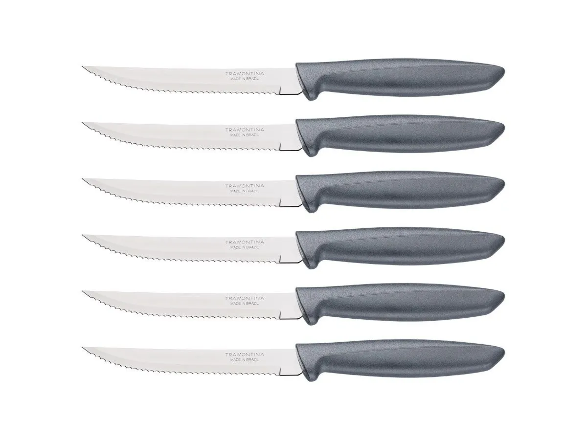Tramontina PLENUS SET 6 PZ CARNE DENTATO (Meat Knife serr) CM.12 23498/654 Grey