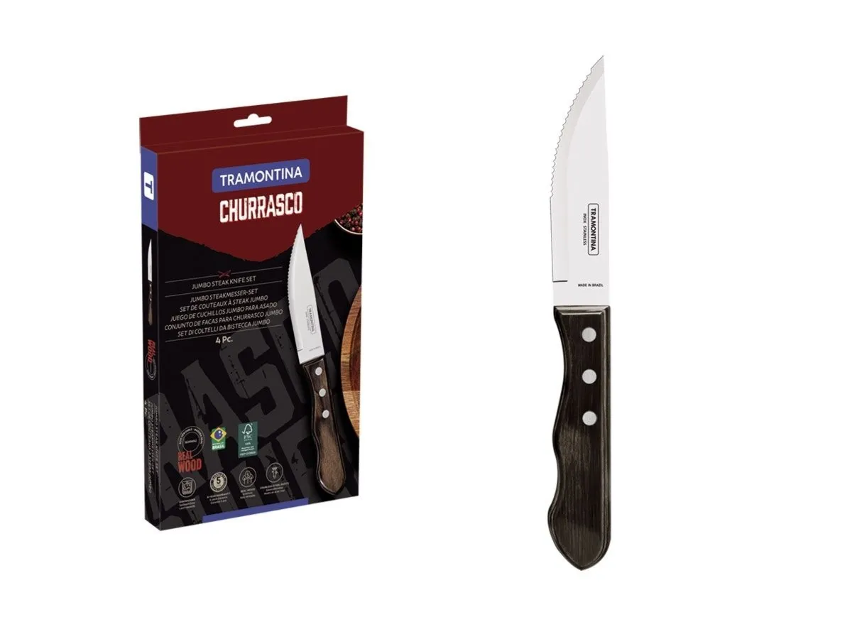 Tramontina POLYWOOD FSC SET CARNE/BBQ 4 PZ 29899/151 Brown