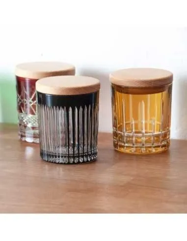 Crystal Julia Pojemnik kryształowy z bukowym deklem w kolorze czarnym